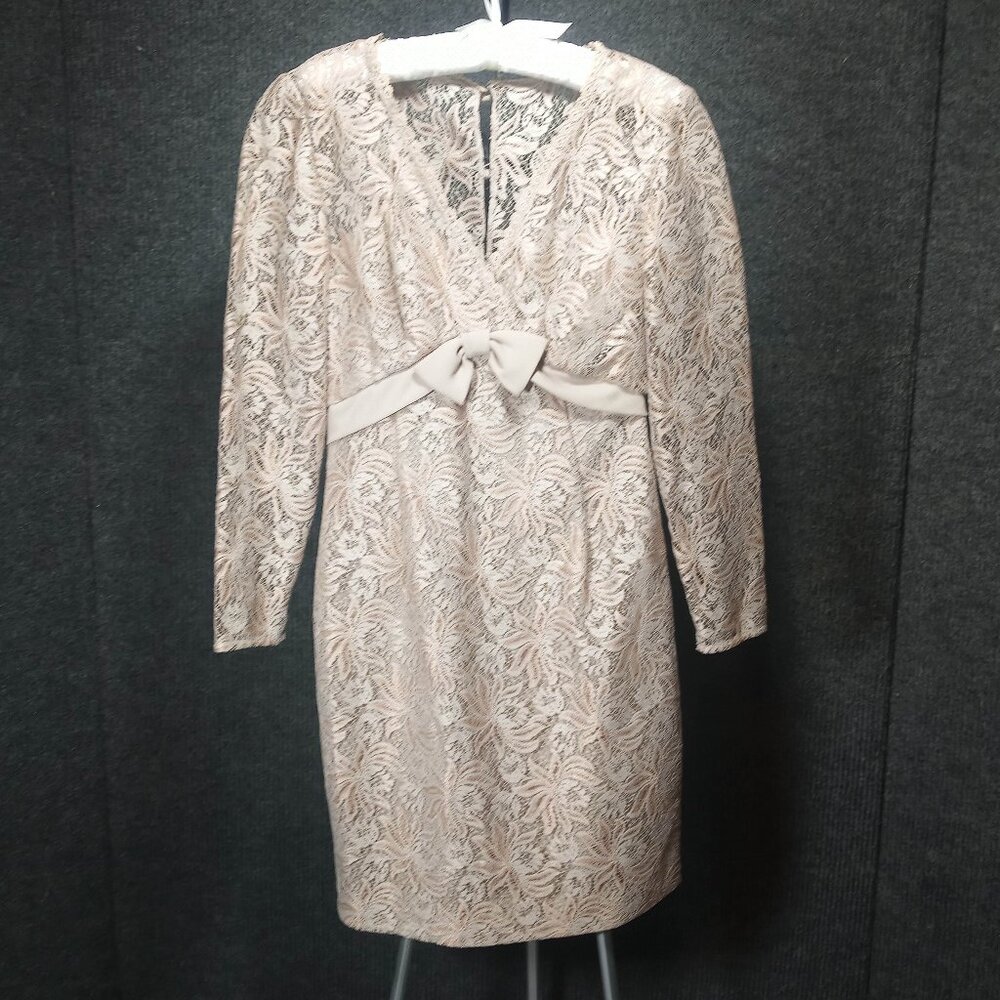 1960's Vintage Ecru Full Lace Long Sleeve Wiggle Dress from Saks Fifth Ave